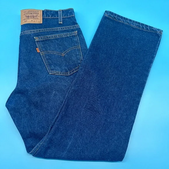 Vintage Levis Men's 34x30 517 Orange Tab Denim Jeans - USA Made - Picture 1 of 10